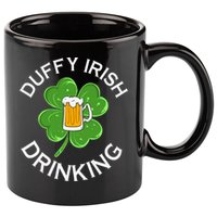Duffy Irish Drinking Beer St Patricks Day Cute Shamrock 11oz C Handle Ceramic Mug