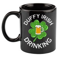 Duffy Irish Drinking Beer St Patricks Day Cute Shamrock 11oz C Handle Ceramic Mug
