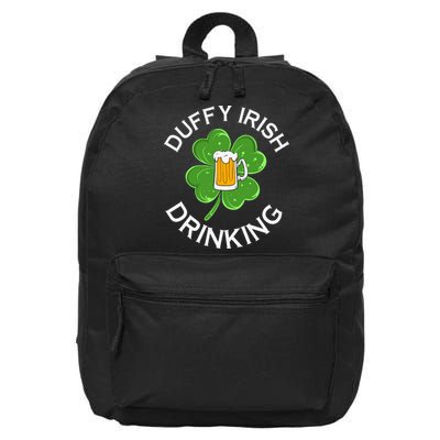 Duffy Irish Drinking Beer St Patricks Day Cute Shamrock 16 in Basic Backpack