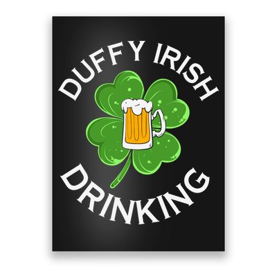 Duffy Irish Drinking Beer St Patricks Day Cute Shamrock Poster