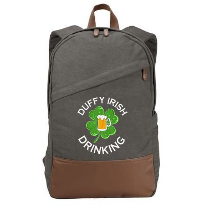 Duffy Irish Drinking Beer St Patricks Day Cute Shamrock Cotton Canvas Backpack