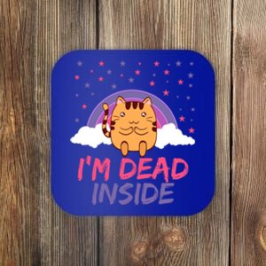 Dead Inside Depression Can Kill Design Funny Cute Cat Great Gift Coaster