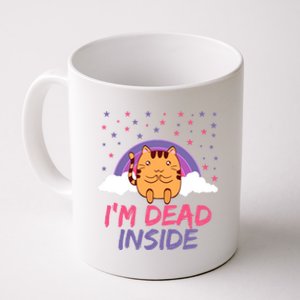 Dead Inside Depression Can Kill Design Funny Cute Cat Great Gift Coffee Mug