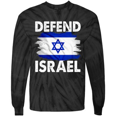 Defend Israel Tie-Dye Long Sleeve Shirt