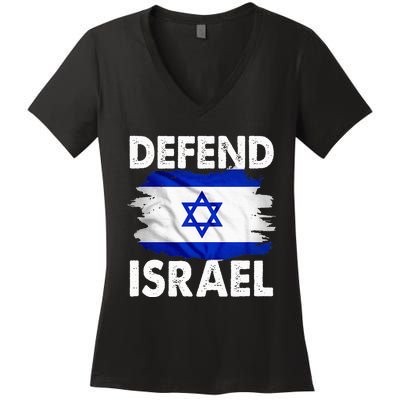 Defend Israel Women's V-Neck T-Shirt