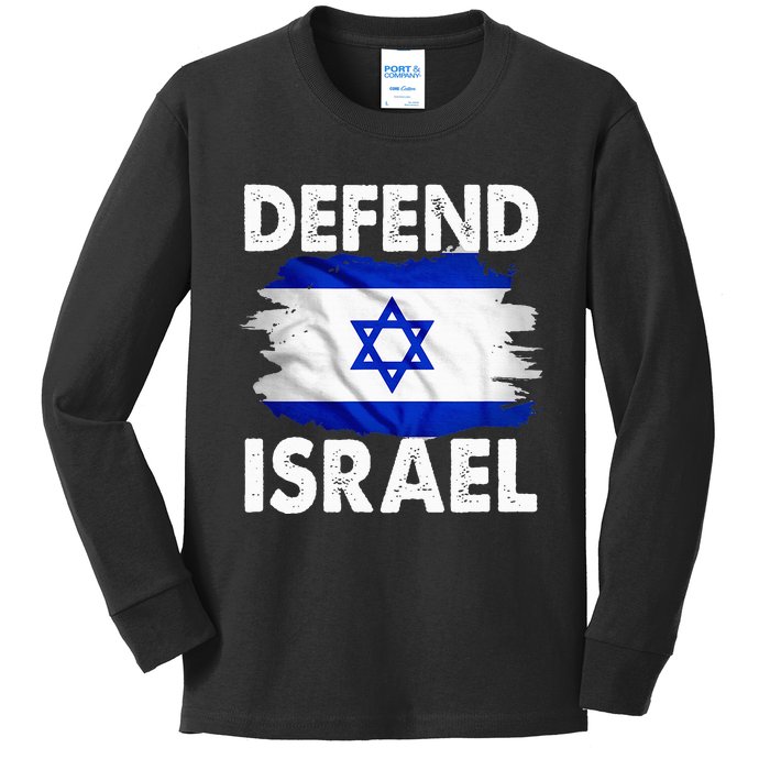 Defend Israel Kids Long Sleeve Shirt