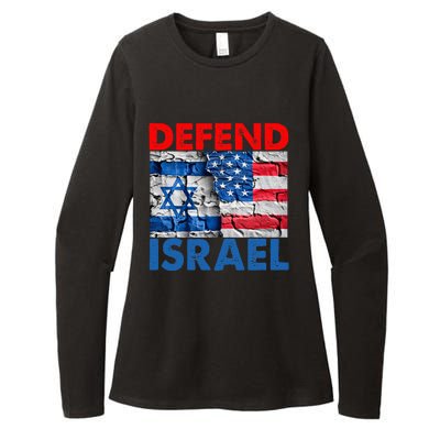 Defend Israel Womens CVC Long Sleeve Shirt