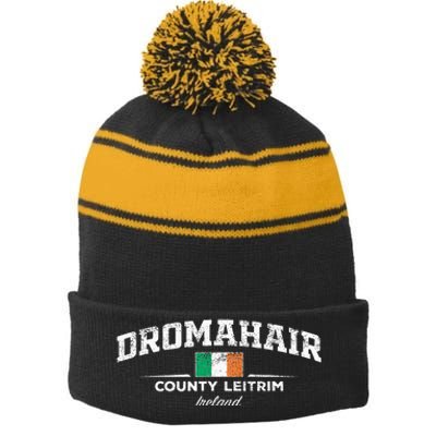 Dromahair Ireland Stripe Pom Pom Beanie