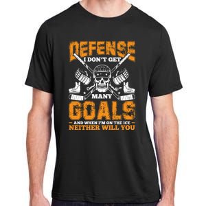 Defense I Dont Get Y Goals Fun Ice Hockey Player Graphic Gift Adult ChromaSoft Performance T-Shirt