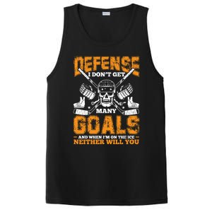 Defense I Dont Get Y Goals Fun Ice Hockey Player Graphic Gift PosiCharge Competitor Tank