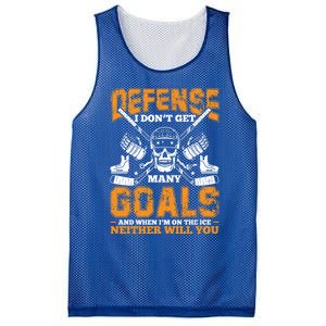 Defense I Dont Get Y Goals Fun Ice Hockey Player Graphic Gift Mesh Reversible Basketball Jersey Tank