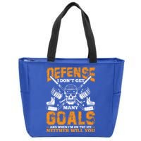 Defense I Dont Get Y Goals Fun Ice Hockey Player Graphic Gift Zip Tote Bag