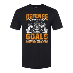 Defense I Dont Get Y Goals Fun Ice Hockey Player Graphic Gift Softstyle CVC T-Shirt