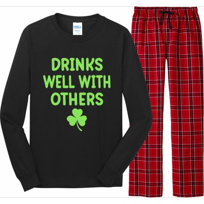 Drinking Irish Drinks Well With Others St Patricks Day Long Sleeve Pajama Set