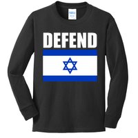 Defend Israel Kids Long Sleeve Shirt