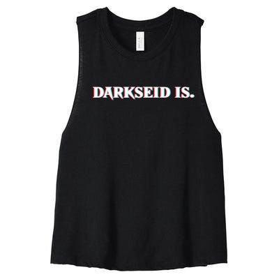 Darkseid Is Women's Racerback Cropped Tank