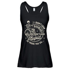 Disability I DonT Look Disabled You DonT Look Stupid Ladies Essential Flowy Tank