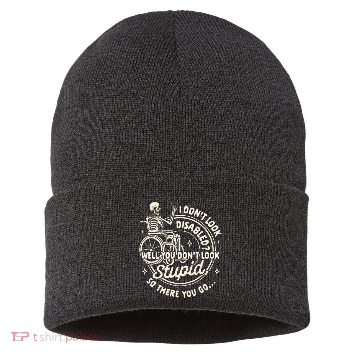 Disability I DonT Look Disabled You DonT Look Stupid Sustainable Knit Beanie