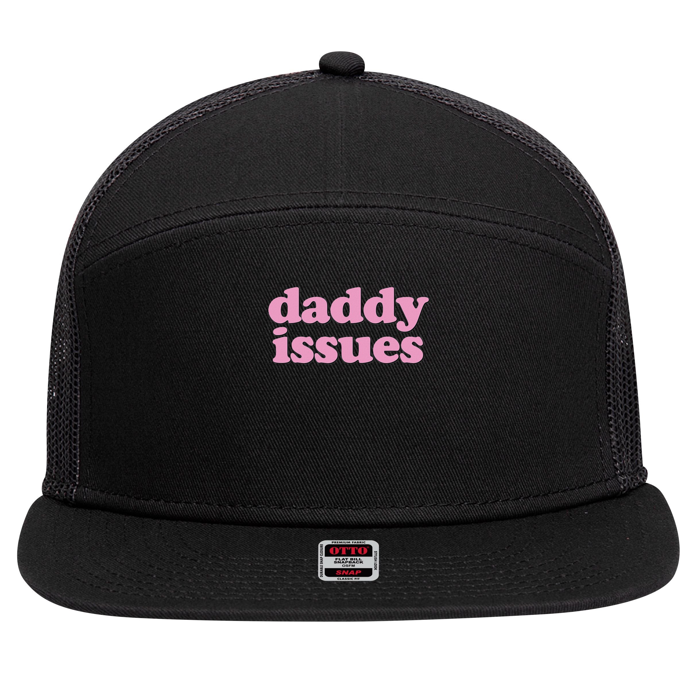 Daddy Issues  7 Panel Mesh Trucker Snapback Hat