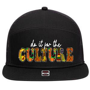 Do It Do It For The Culture Kente Juneteenth Africa American Gift 7 Panel Mesh Trucker Snapback Hat