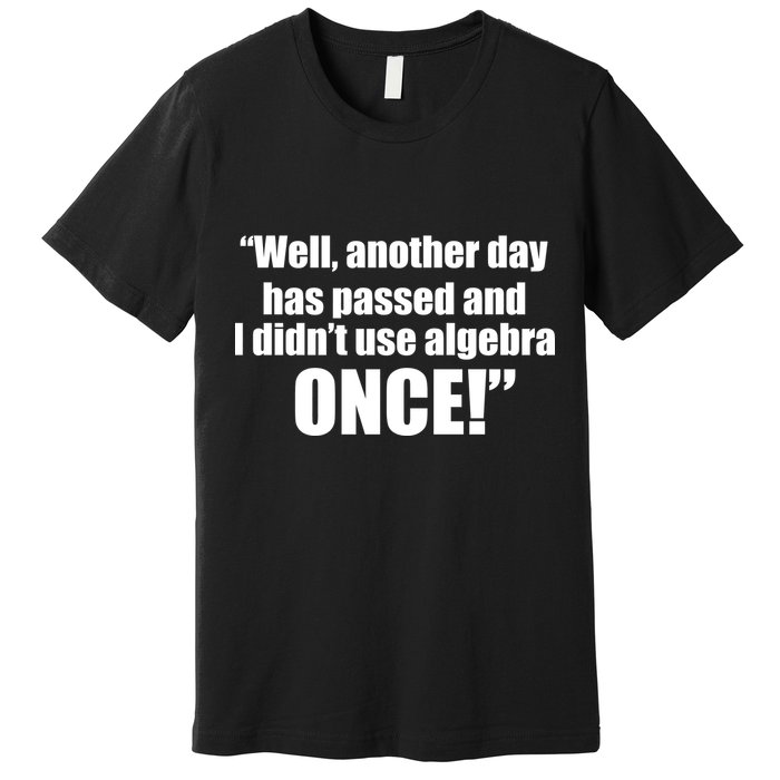Didn't Use Algebra Today Math Irrelevance Funny Premium T-Shirt