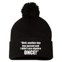 Didn't Use Algebra Today Math Irrelevance Funny Pom Pom 12in Knit Beanie