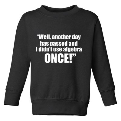 Didn't Use Algebra Today Math Irrelevance Funny Toddler Sweatshirt