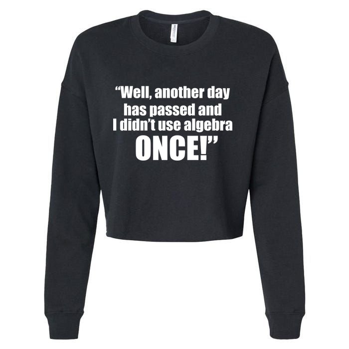 Didn't Use Algebra Today Math Irrelevance Funny Cropped Pullover Crew