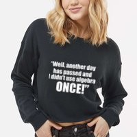 Didn't Use Algebra Today Math Irrelevance Funny Cropped Pullover Crew