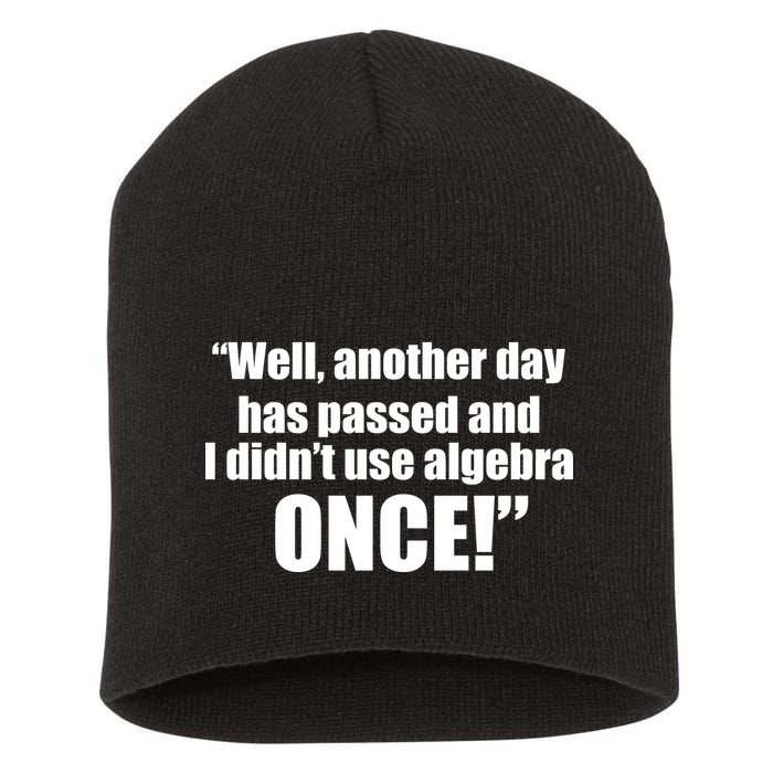 Didn't Use Algebra Today Math Irrelevance Funny Short Acrylic Beanie