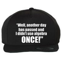 Didn't Use Algebra Today Math Irrelevance Funny Wool Snapback Cap