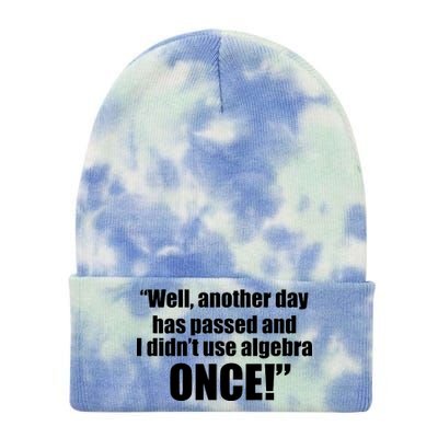 Didn't Use Algebra Today Math Irrelevance Funny Tie Dye 12in Knit Beanie