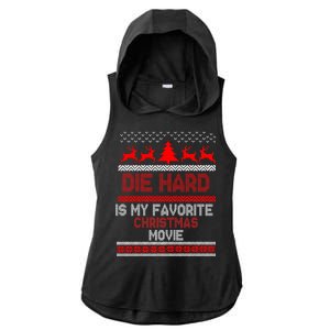 Die Hard Is My Favorite Movie Ugly Christmas Ladies PosiCharge Tri-Blend Wicking Draft Hoodie Tank