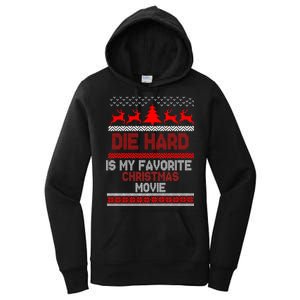 Die Hard Is My Favorite Movie Ugly Christmas Women's Pullover Hoodie