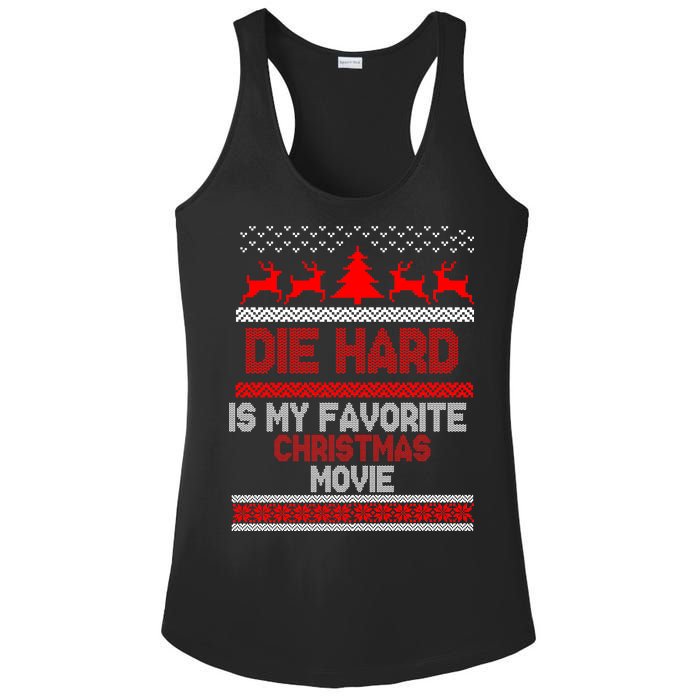 Die Hard Is My Favorite Movie Ugly Christmas Ladies PosiCharge Competitor Racerback Tank