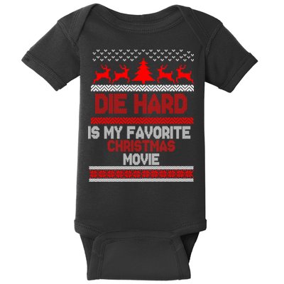 Die Hard Is My Favorite Movie Ugly Christmas Baby Bodysuit