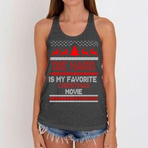 Die Hard Is My Favorite Movie Ugly Christmas Women's Knotted Racerback Tank