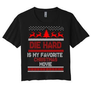 Die Hard Is My Favorite Movie Ugly Christmas Women's Crop Top Tee