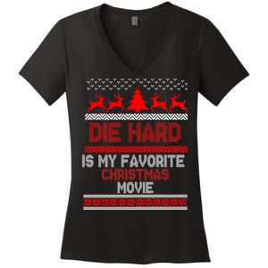 Die Hard Is My Favorite Movie Ugly Christmas Women's V-Neck T-Shirt