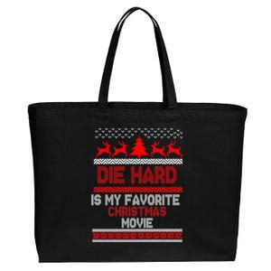 Die Hard Is My Favorite Movie Ugly Christmas Cotton Canvas Jumbo Tote