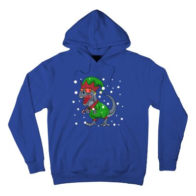 Dinosaur In Elf Costume Christmas Gnome Trex Gift Hoodie