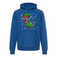 Dinosaur In Elf Costume Christmas Gnome Trex Gift Premium Hoodie