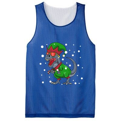 Dinosaur In Elf Costume Christmas Gnome Trex Gift Mesh Reversible Basketball Jersey Tank