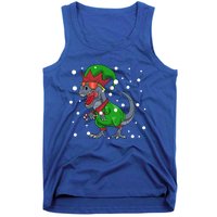 Dinosaur In Elf Costume Christmas Gnome Trex Gift Tank Top