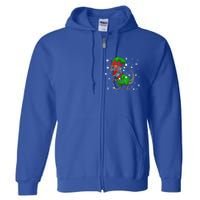 Dinosaur In Elf Costume Christmas Gnome Trex Gift Full Zip Hoodie