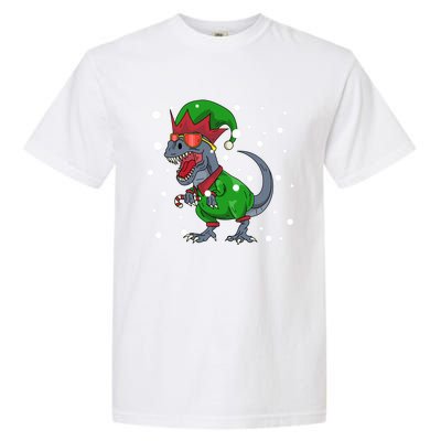 Dinosaur In Elf Costume Christmas Gnome Trex Gift Garment-Dyed Heavyweight T-Shirt