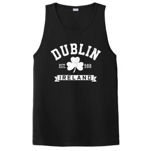 Dublin Ireland Est 988 Clover Leaf Shamrock St Patricks Day Gift PosiCharge Competitor Tank