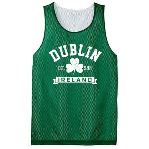 Dublin Ireland Est 988 Clover Leaf Shamrock St Patricks Day Gift Mesh Reversible Basketball Jersey Tank