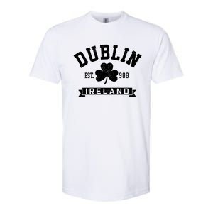 Dublin Ireland Est 988 Clover Leaf Shamrock St Patricks Day Gift Softstyle CVC T-Shirt