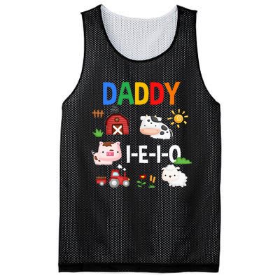 Daddy I E I O Farm Party 3rd Birthday Mesh Reversible Basketball Jersey Tank